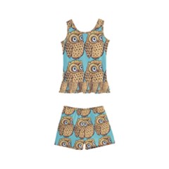 Owl Bird Cartoon Kids  Boyleg Swimsuit by Grandong