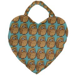 Owl-pattern-background Giant Heart Shaped Tote by Grandong