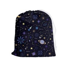 Starry Night  Space Constellations  Stars  Galaxy  Universe Graphic  Illustration Drawstring Pouch (xl) by Grandong