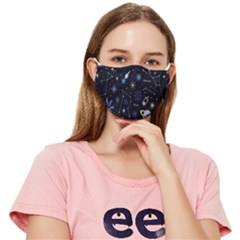 Starry Night  Space Constellations  Stars  Galaxy  Universe Graphic  Illustration Fitted Cloth Face Mask (adult) by Grandong