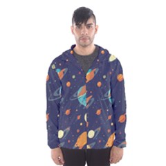 Space Galaxy Planet Universe Stars Night Fantasy Men s Hooded Windbreaker by Grandong