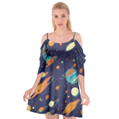 Space Galaxy Planet Universe Stars Night Fantasy Cutout Spaghetti Strap Chiffon Dress by Grandong