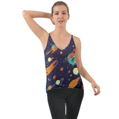 Space Galaxy Planet Universe Stars Night Fantasy Chiffon Cami by Grandong