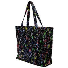 Illustration Universe Star Planet Zip Up Canvas Bag by Grandong