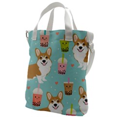 Welsh Corgi Boba Tea Bubble Cute Kawaii Dog Breed Canvas Messenger Bag by Grandong