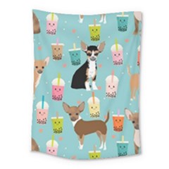 Chihuahua Bubble Kawaii Boba Tea Cute Dog Medium Tapestry by Grandong