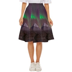 Aurora Stars Sky Mountains Snow Aurora Borealis Classic Short Skirt by Grandong