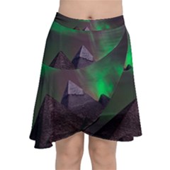 Fantasy Pyramid Mystic Space Aurora Chiffon Wrap Front Skirt by Grandong