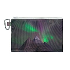 Fantasy Pyramid Mystic Space Aurora Canvas Cosmetic Bag (large) by Grandong
