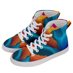 Colorful Fluid Art Abstract Modern Women s Hi-top Skate Sneakers