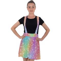Rainbow Colors Spectrum Background Velvet Suspender Skater Skirt