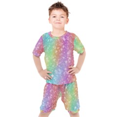 Rainbow Colors Spectrum Background Kids  T-shirt And Shorts Set