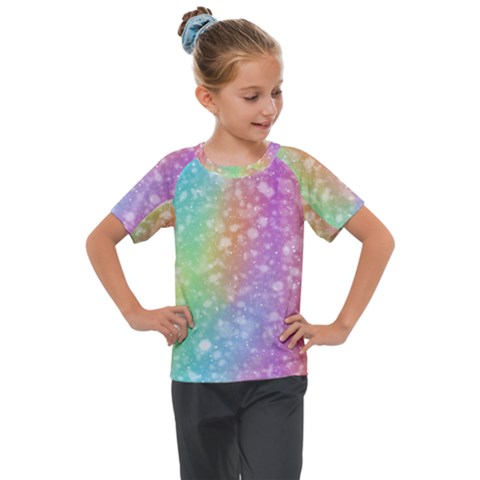 Rainbow Colors Spectrum Background Kids  Mesh Piece T-shirt by Ravend