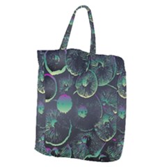 Psychedelic Mushrooms Background Giant Grocery Tote