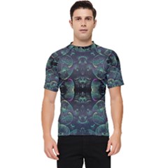 Background Pattern Mushrooms Men s Short Sleeve Rash Guard by Ravend