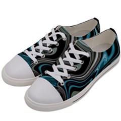 Abstract Waves Background Wallpaper Men s Low Top Canvas Sneakers