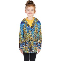 Stained Glass Winter Kids  Double Breasted Button Coat by Vaneshop
