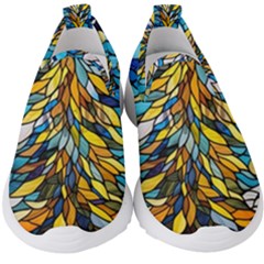 Stained Glass Winter Kids  Slip On Sneakers by Vaneshop