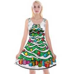 Christmas Tree Reversible Velvet Sleeveless Dress by Vaneshop