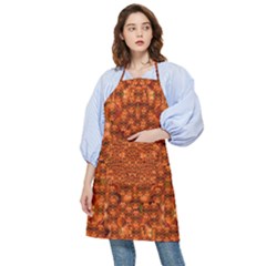Floral Time In Peace And Love Pocket Apron by pepitasart