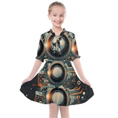 Illustrations Technology Robot Internet Processor Kids  All Frills Chiffon Dress by Vaneshop