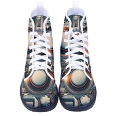 Illustrations Technology Robot Internet Processor Men s High-top Canvas Sneakers by Vaneshop