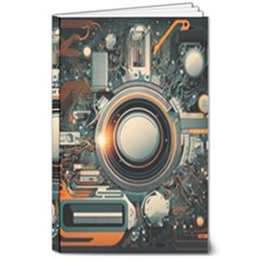 Illustrations Technology Robot Internet Processor 8  X 10  Softcover Notebook