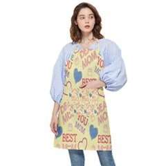 Love Mom Happy Mothers Day I Love Mom Graphic Pattern Pocket Apron by Vaneshop