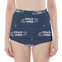 Space Dino Art Pattern Design Wallpaper Background High-waisted Bikini Bottoms