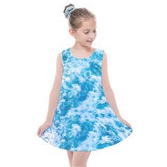 Blue Ocean Wave Texture Kids  Summer Dress by Jack14