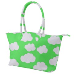 Cute Clouds Green Neon Canvas Shoulder Bag by ConteMonfrey