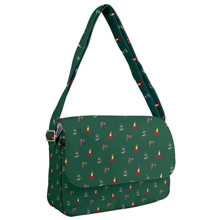 Christmas Green Pattern Background Courier Bag