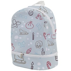 Winter Pattern Background Element Zip Bottom Backpack by Pakjumat