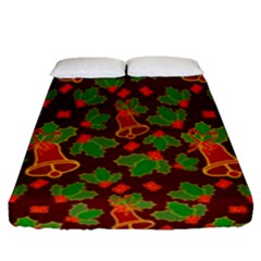 Template Christmas Pattern Fitted Sheet (queen Size) by Pakjumat