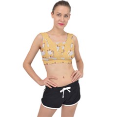 Background Stars Pattern Wallpaper V-back Sports Bra by Pakjumat