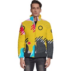 Abstract Colorful Pattern Shape Design Background Men s Puffer Bubble Jacket Coat by Amaryn4rt