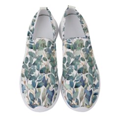 Green And Gold Eucalyptus Leaf Women s Slip On Sneakers by Jack14