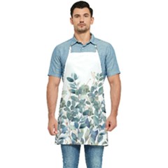 Green And Gold Eucalyptus Leaf Kitchen Apron by Jack14