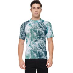 Blue Ocean Waves Men s Short Sleeve Rash Guard by Jack14