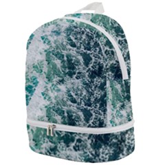 Blue Ocean Waves Zip Bottom Backpack by Jack14