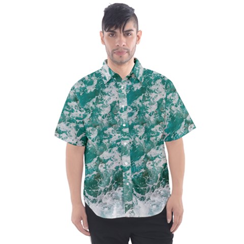 Blue Ocean Waves 2 Men s Short Sleeve Shirt by Jack14