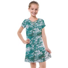 Blue Ocean Waves 2 Kids  Cross Web Dress by Jack14