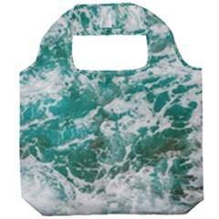 Blue Ocean Waves 2 Foldable Grocery Recycle Bag by Jack14