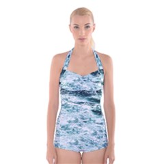 Ocean Wave Boyleg Halter Swimsuit  by Jack14