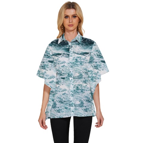 Ocean Wave Women s Batwing Button Up Shirt by Jack14