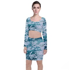 Blue Crashing Ocean Wave Top And Skirt Sets by Jack14