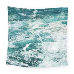Blue Crashing Ocean Wave Square Tapestry (large) by Jack14