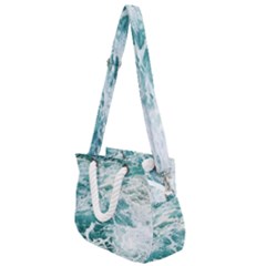 Blue Crashing Ocean Wave Rope Handles Shoulder Strap Bag by Jack14