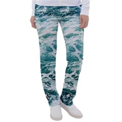 Blue Crashing Ocean Wave Women s Casual Pants