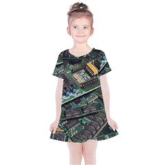 Computer Ram Tech - Kids  Simple Cotton Dress by Amaryn4rt